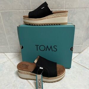 TOMS Black Adria Women's Platform Slide Sandals